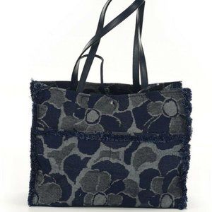 Kate Spade Sam Daisy Floral Print Denim Large Tote Purse Shoulder Bag